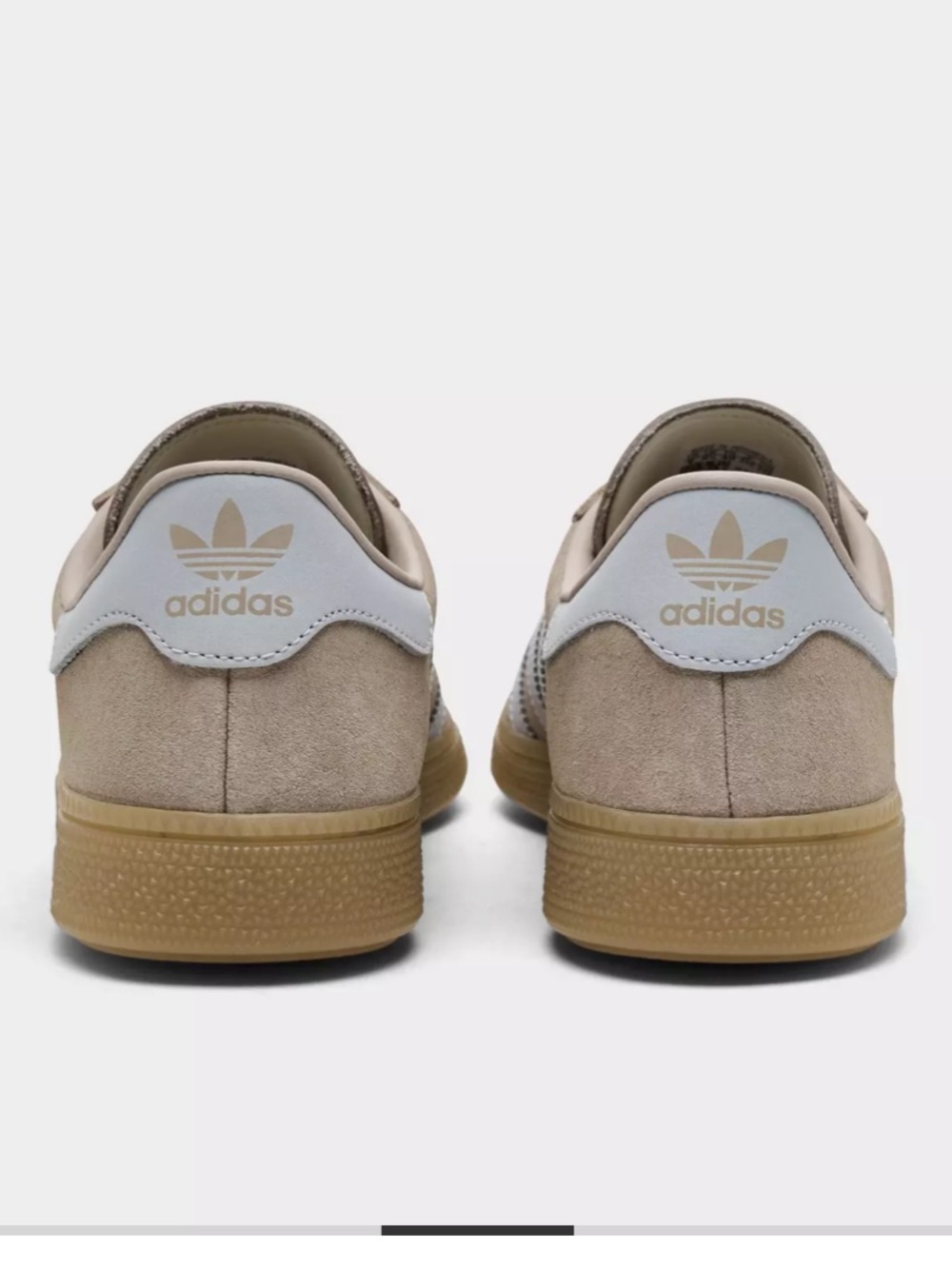 adidas Beige Suede Munchen Sneakers White Stripes - Picture 4 of 6